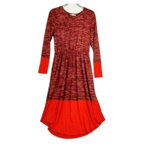 Reborn Midi Sweater Dress Size L Long Sleeve Maroon Rust Modest Soft